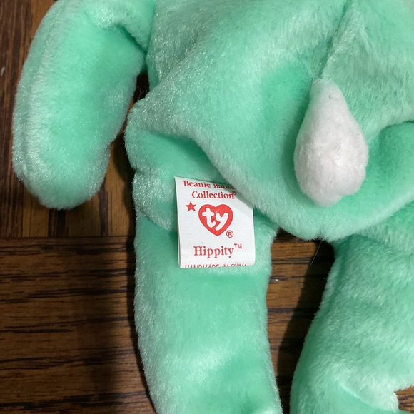 Ty Mint Green Bunny Hippity beanie, basket beanie ornament and buddy - Picture 5 of 16